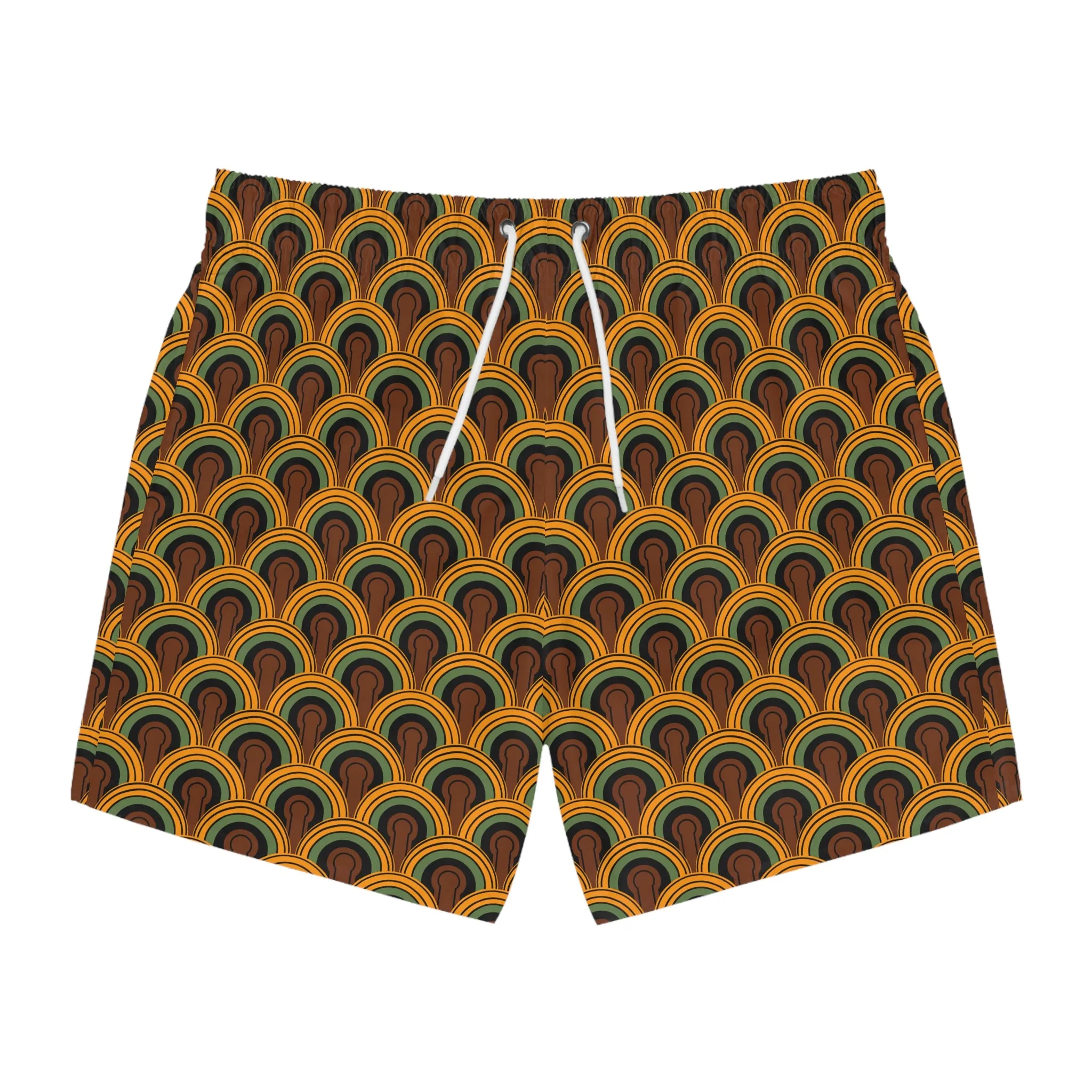 1970's Vintage Room 237 Print Men's Swim Trunks | Pinup Couture Swim