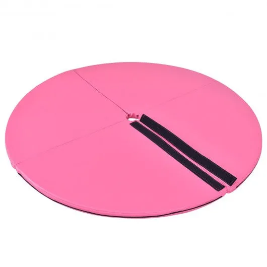 2" Foldable Pole Dance Yoga Exercise Safety Cushion Mat - Pink