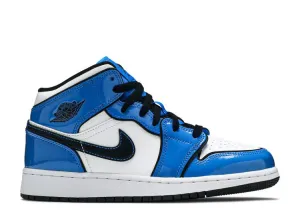 AIR JORDAN 1 MID SE GS "SIGNAL BLUE" BQ6931 402