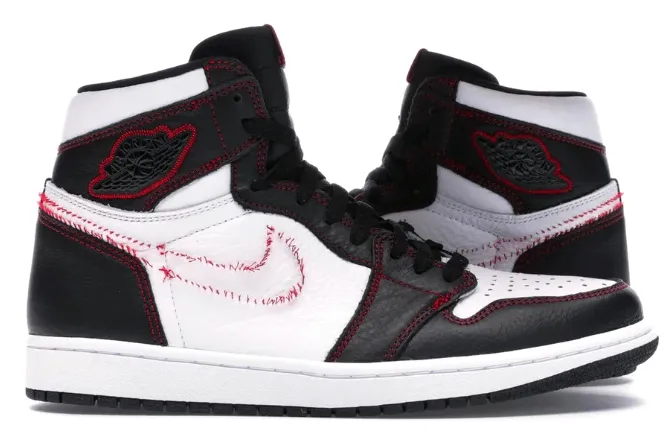 Air Jordan 1 Retro High Defiant White Black Gym Red