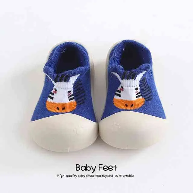 Animal Sock Shoes - Blue Zebra