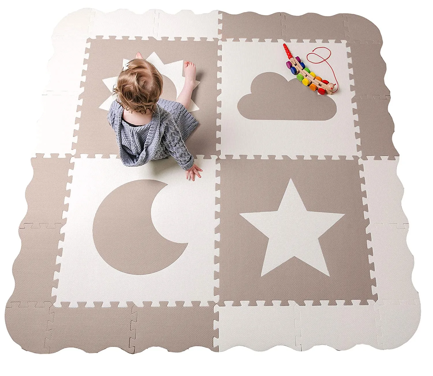 Baby Play Mat Tiles - 61" X 61" Extra Large, Non Toxic Foam Baby Floor Mat -