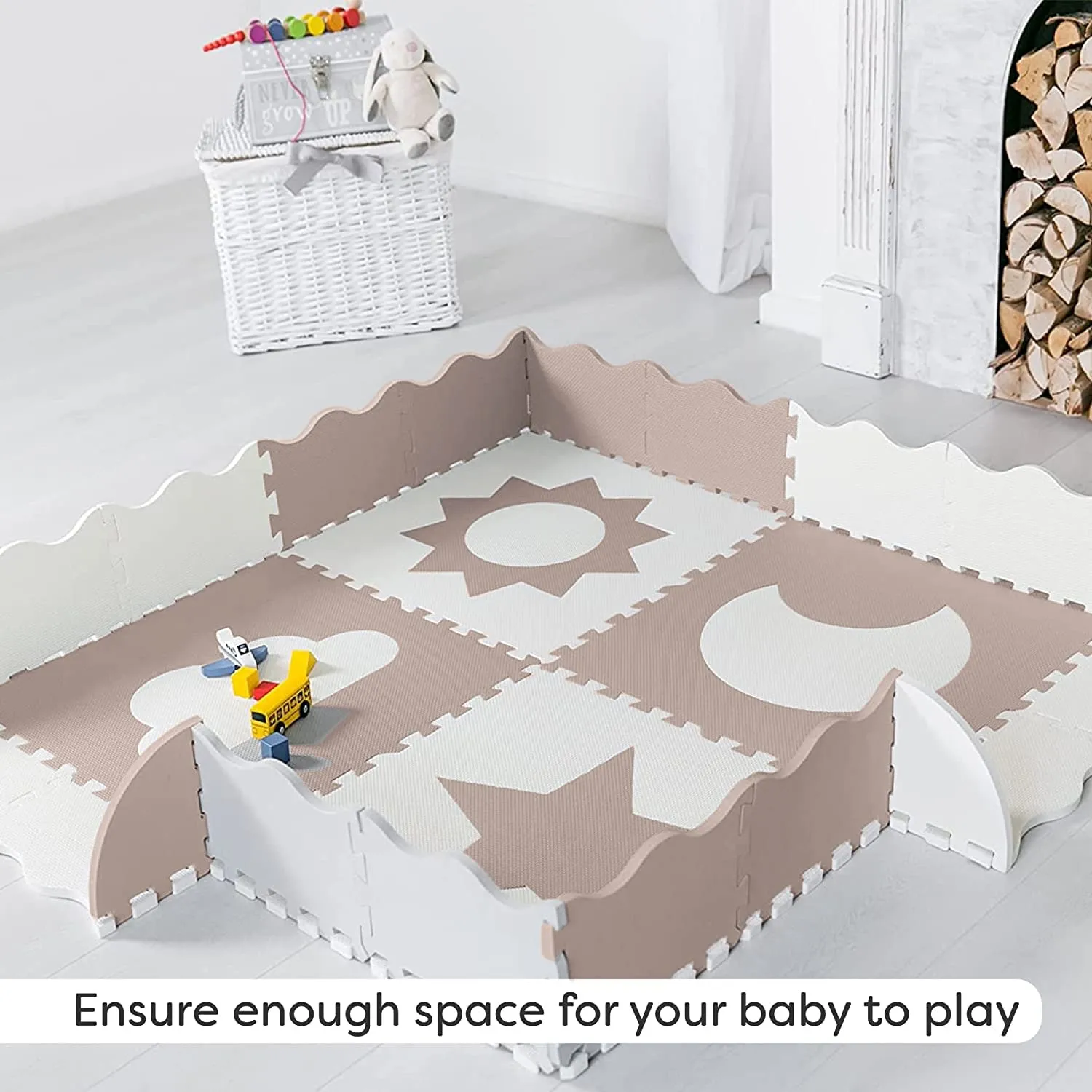 Baby Play Mat Tiles - 61" X 61" Extra Large, Non Toxic Foam Baby Floor Mat -