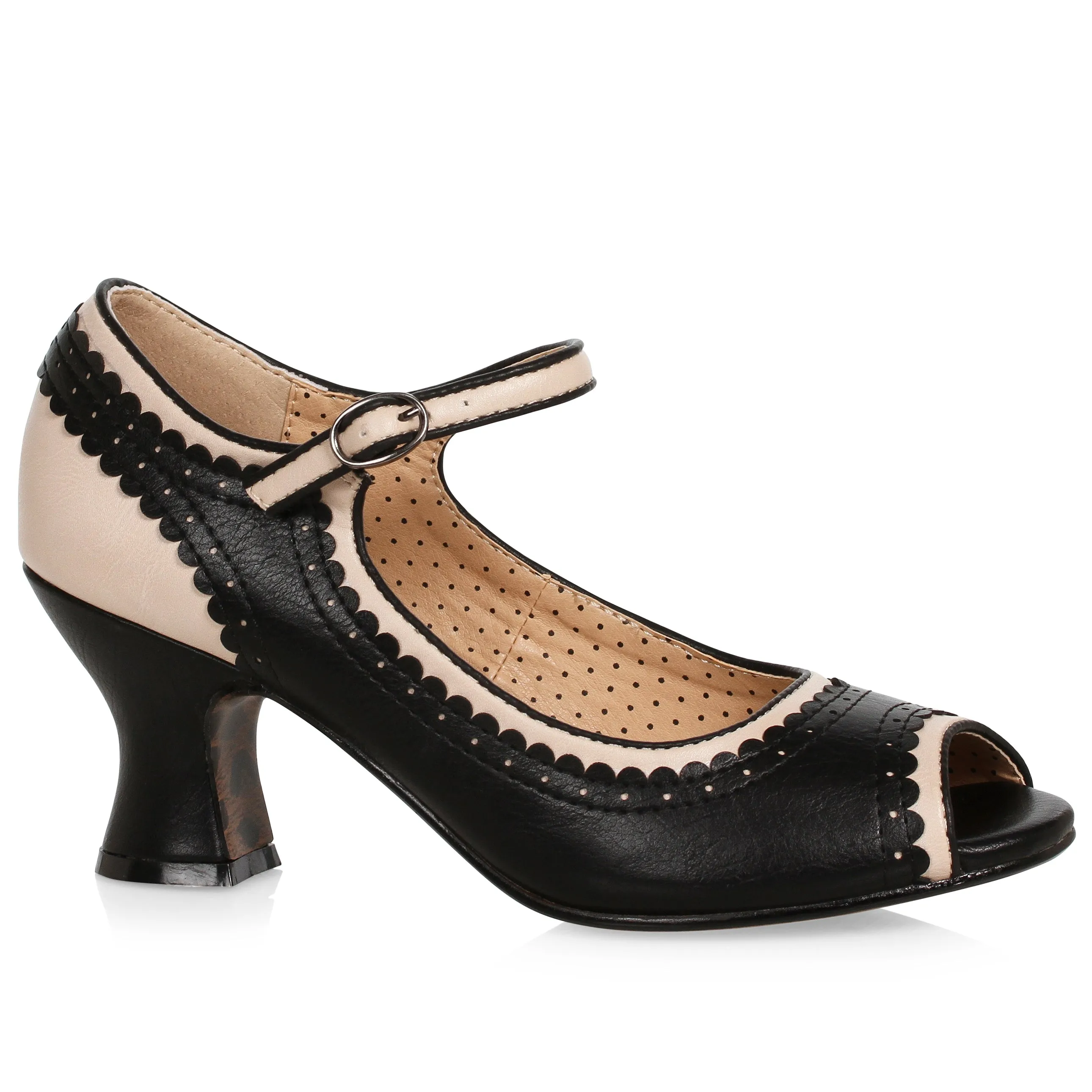 Bettie Page Lydia Peep Toe Low Pumps