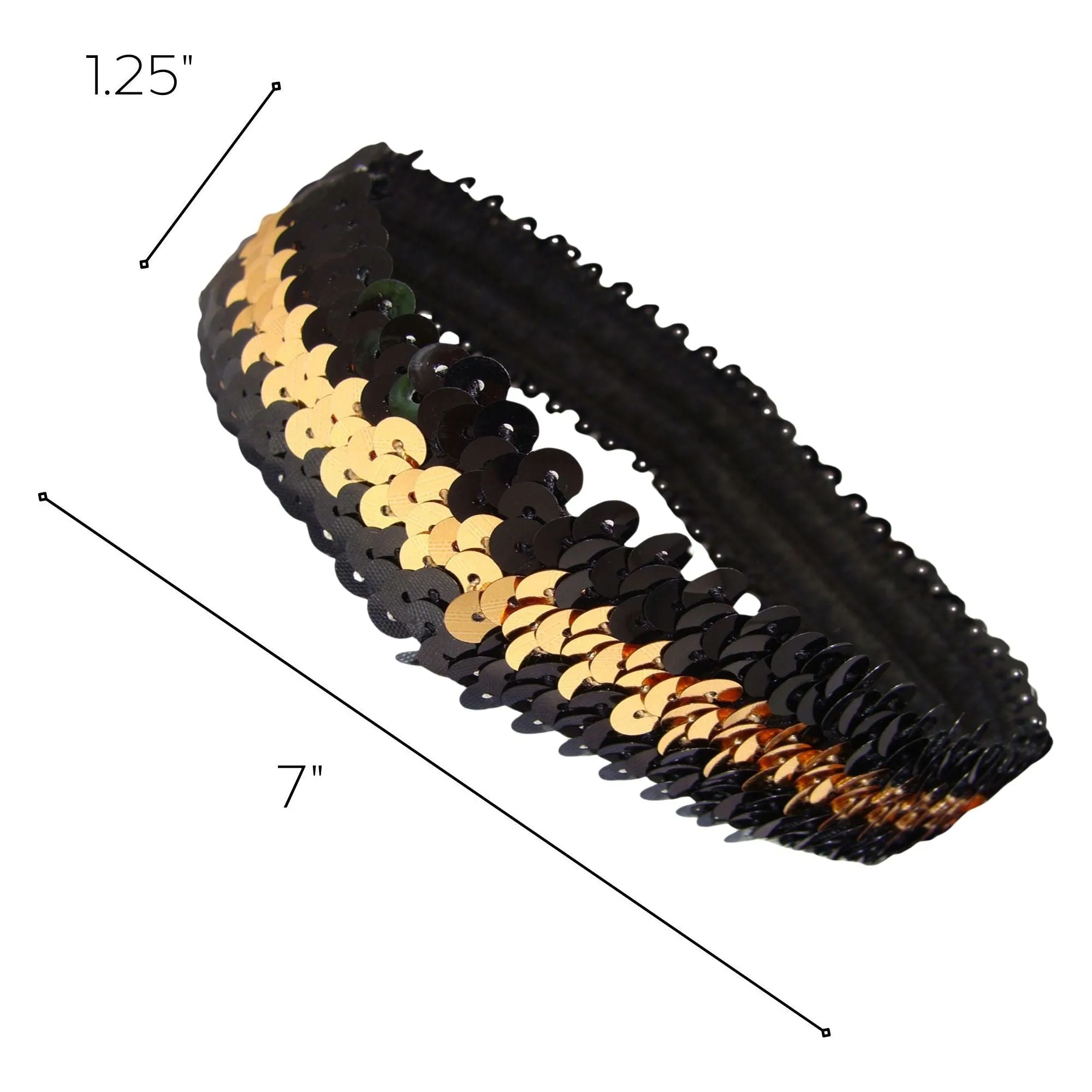 Black and Gold Sequin Headband