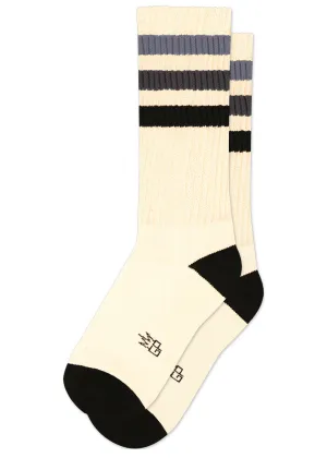 Black Gradient Stripe Retro Gym Socks