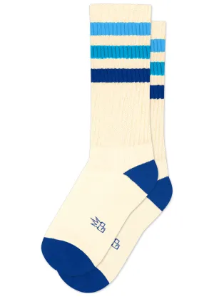 Blue Gradient Stripe Retro Gym Socks