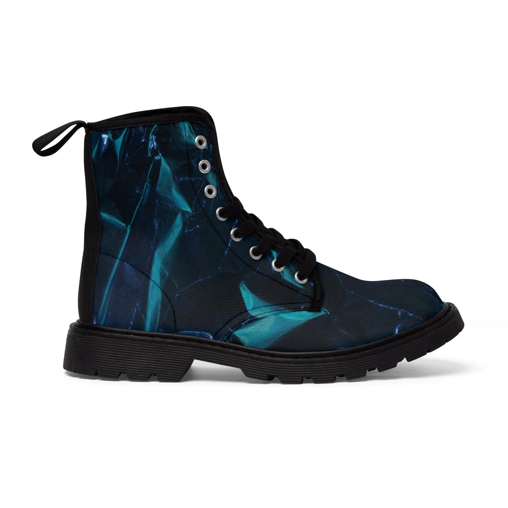 Blue Metalic - Inovax Woman's Canvas Boots