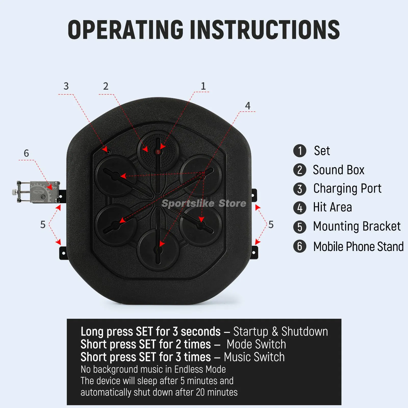 Boxing Machine - At Home Wall-Mounted Music Workout for Boxing Gym Training