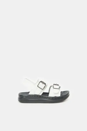 Boys White Buckle Sandal