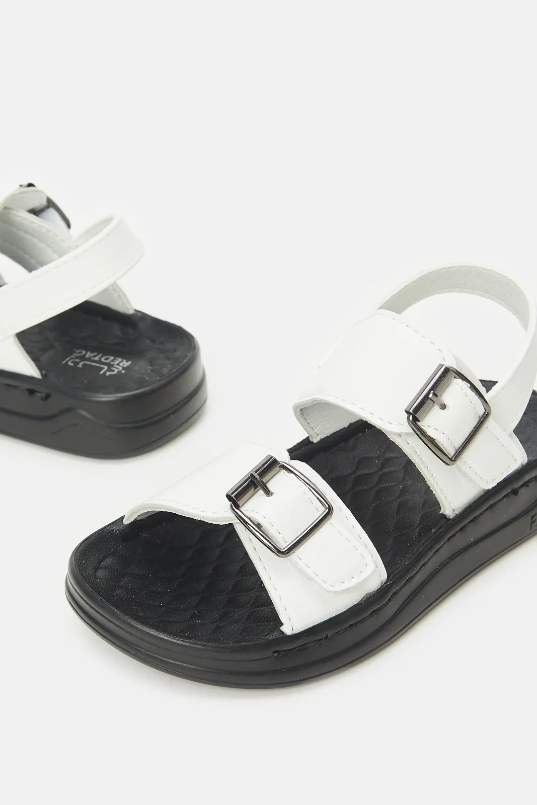 Boys White Buckle Sandal