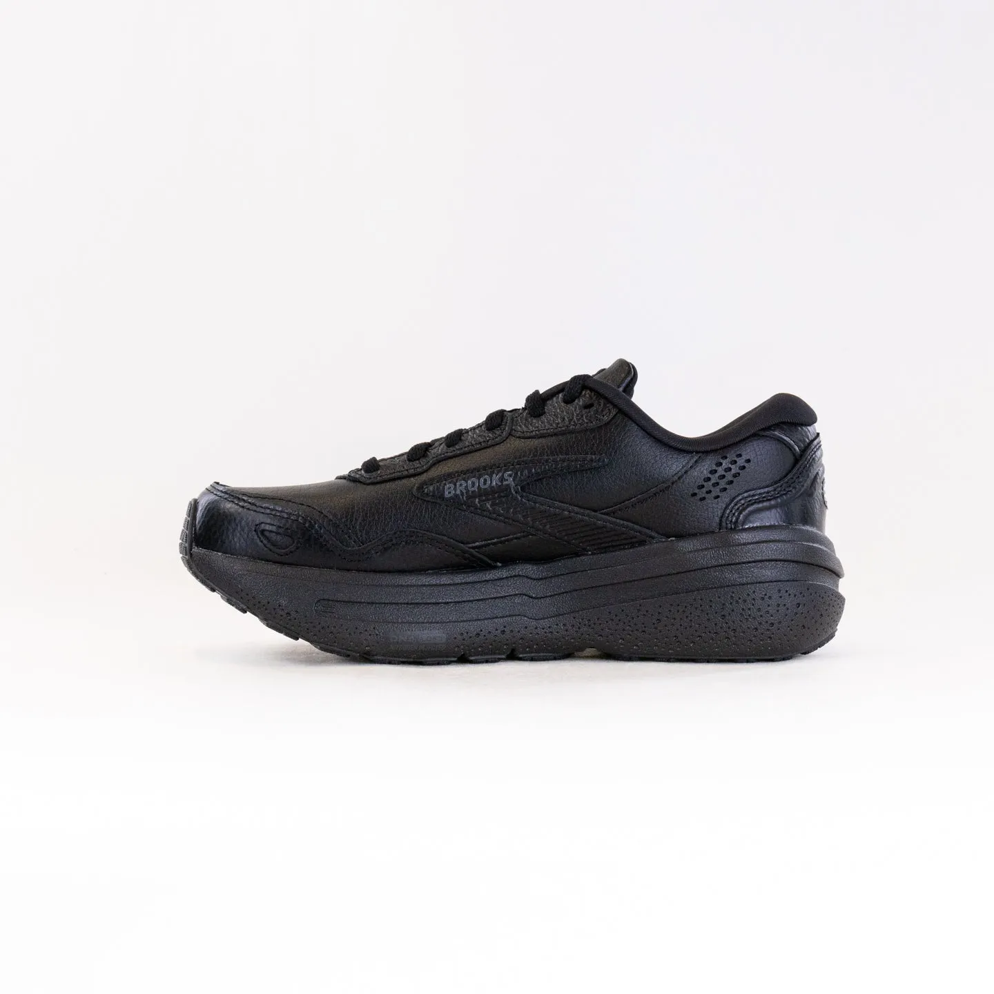 Brooks Ghost Max Leather (Men's) - Black/Black