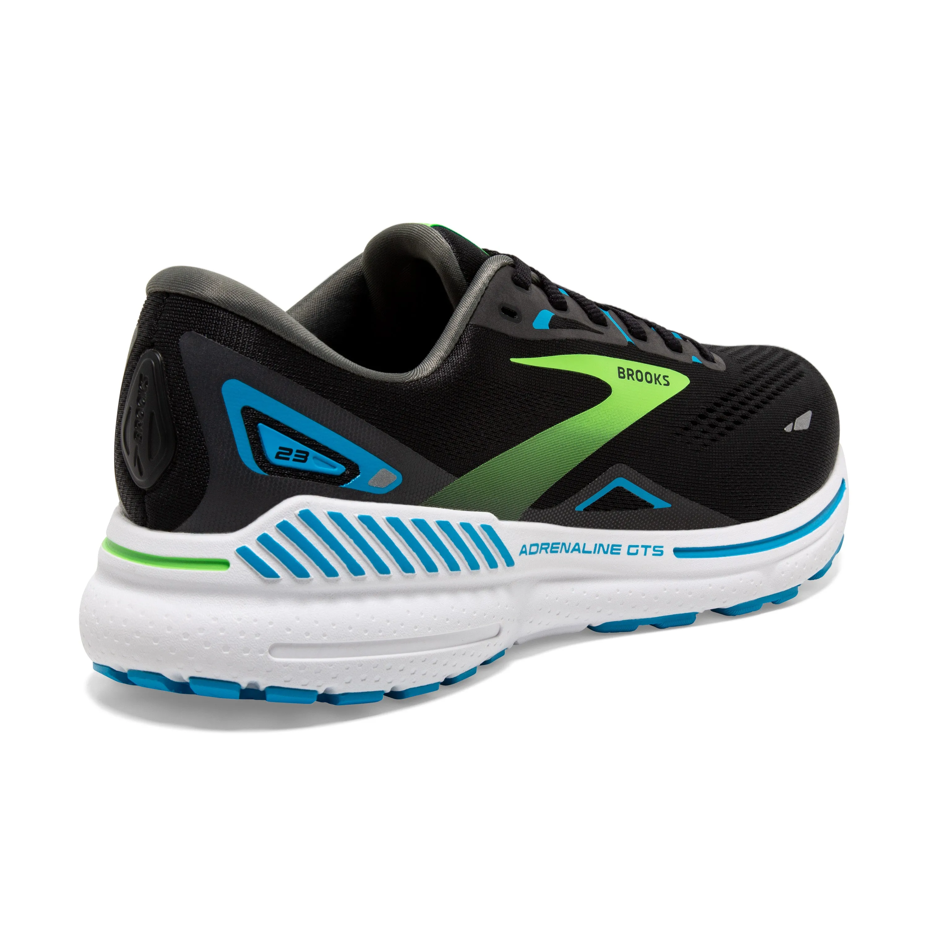 Brooks Mens Trainer Adrenaline GTS 23 Black/Hawaiian Ocean/Green