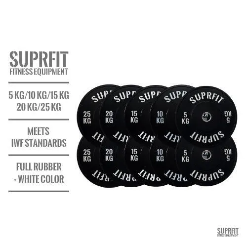 Bumper cover Suprfit Econ White Logo (single) - 5 kg, black