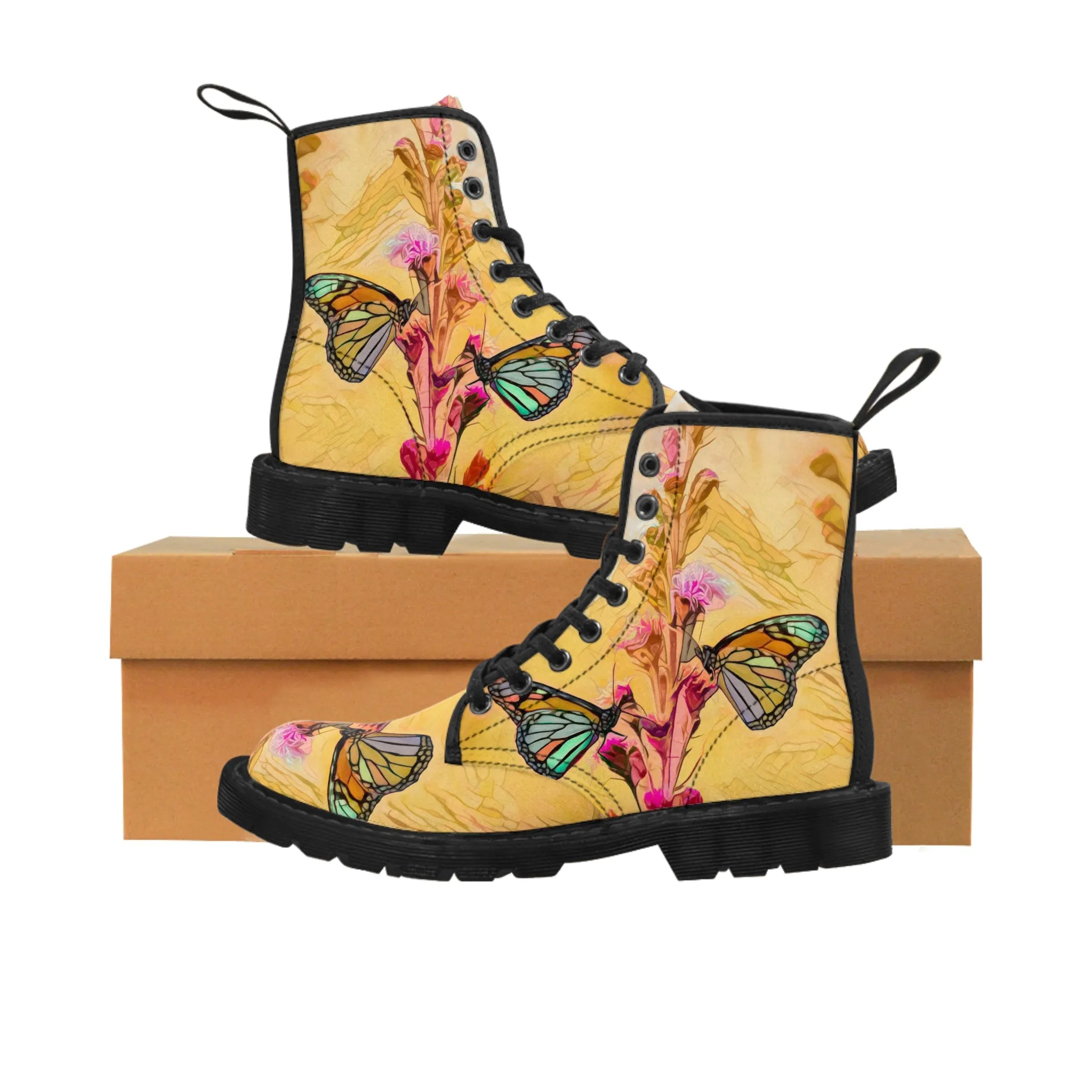 Butterfly Chroma Passion Canvas Art Boots