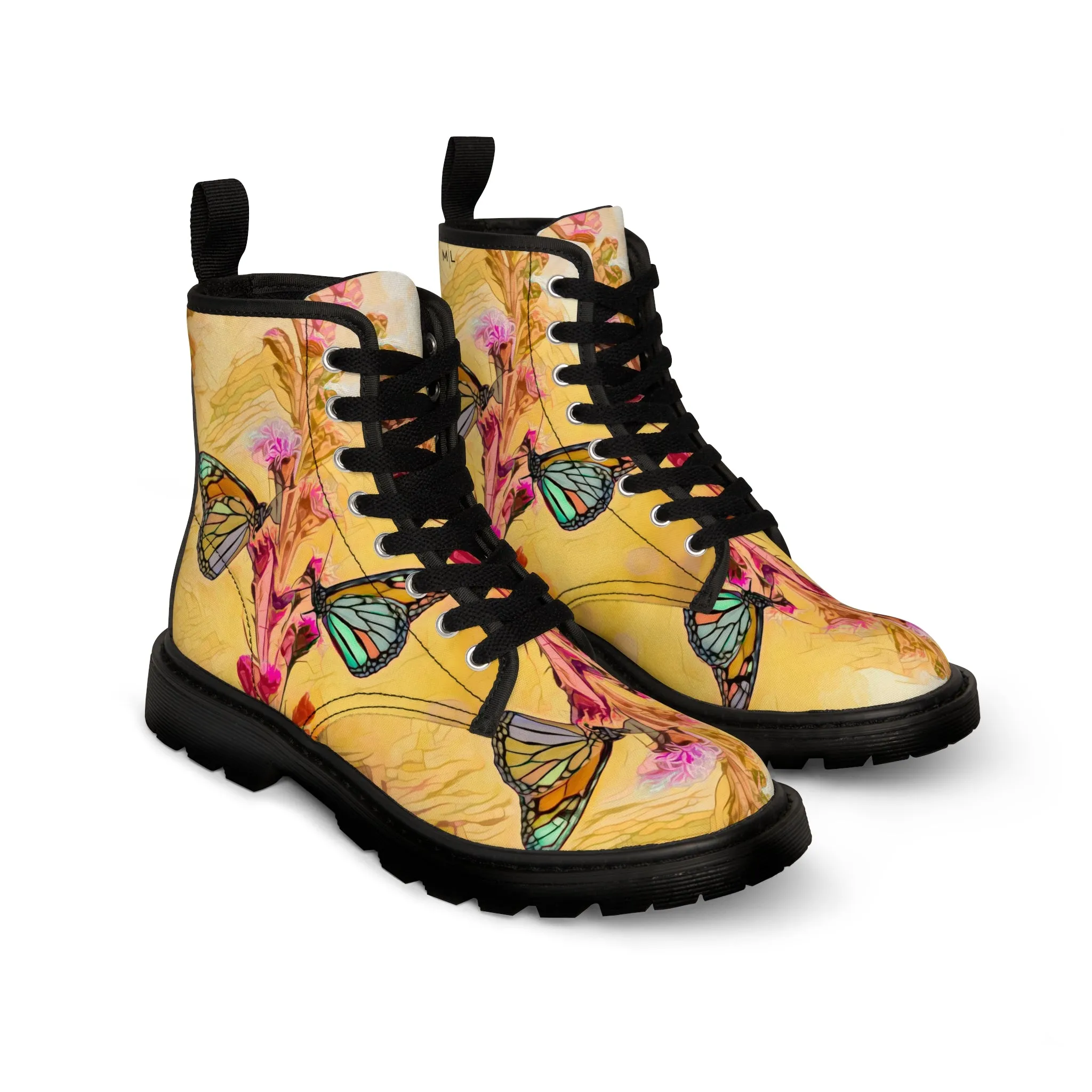 Butterfly Chroma Passion Canvas Art Boots