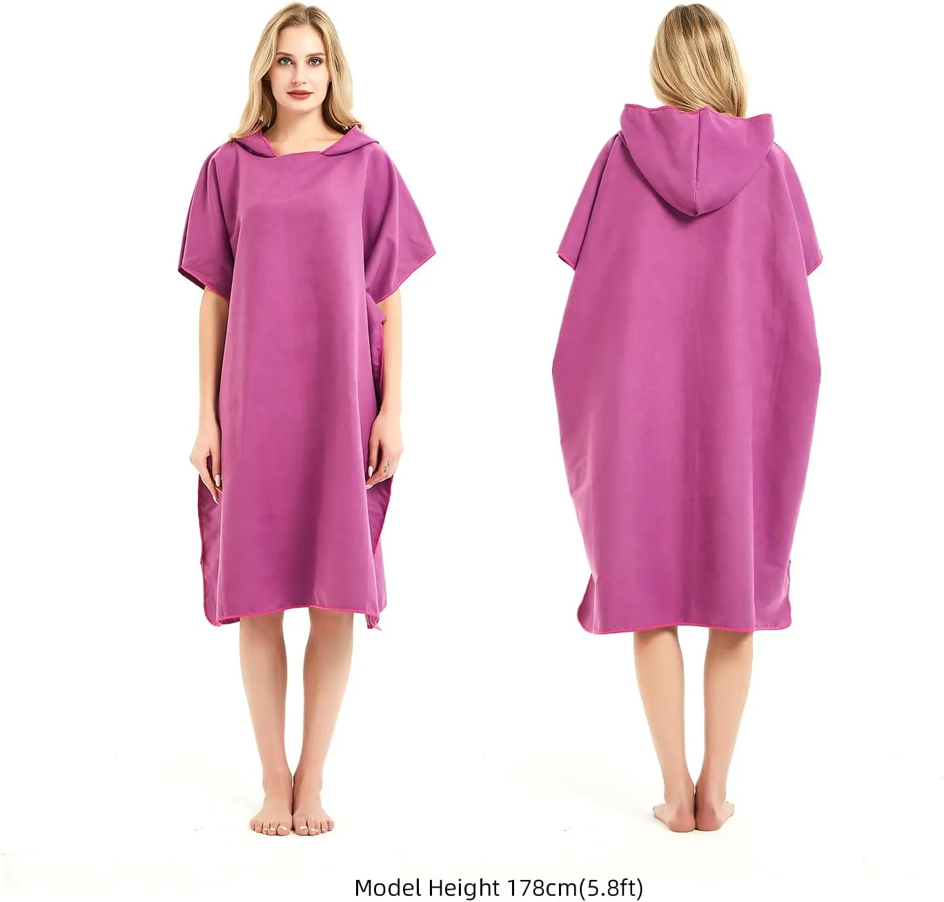 Changing Robe Towel with Hood - Red