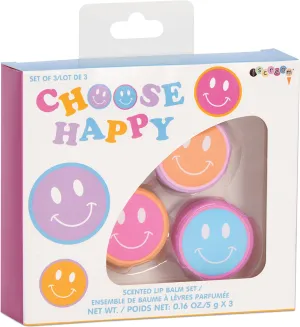 Choose Happy Scented Lip Balm Set of 3