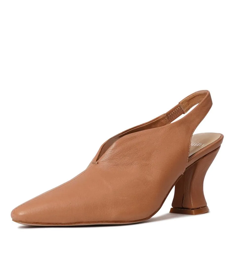 Claudelle Dark Tan Leather Heels