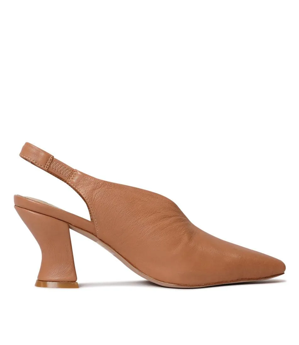 Claudelle Dark Tan Leather Heels