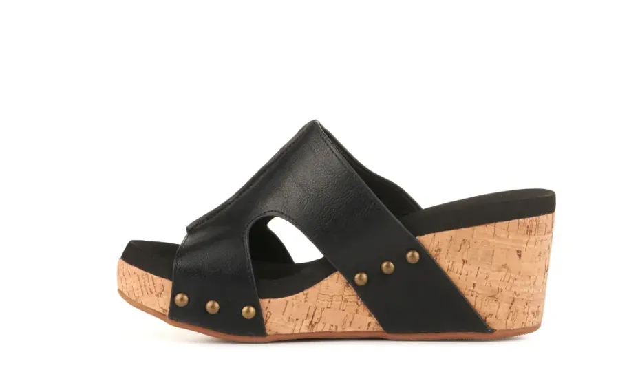 Corkys Oasis Black Sandals - Final Sale