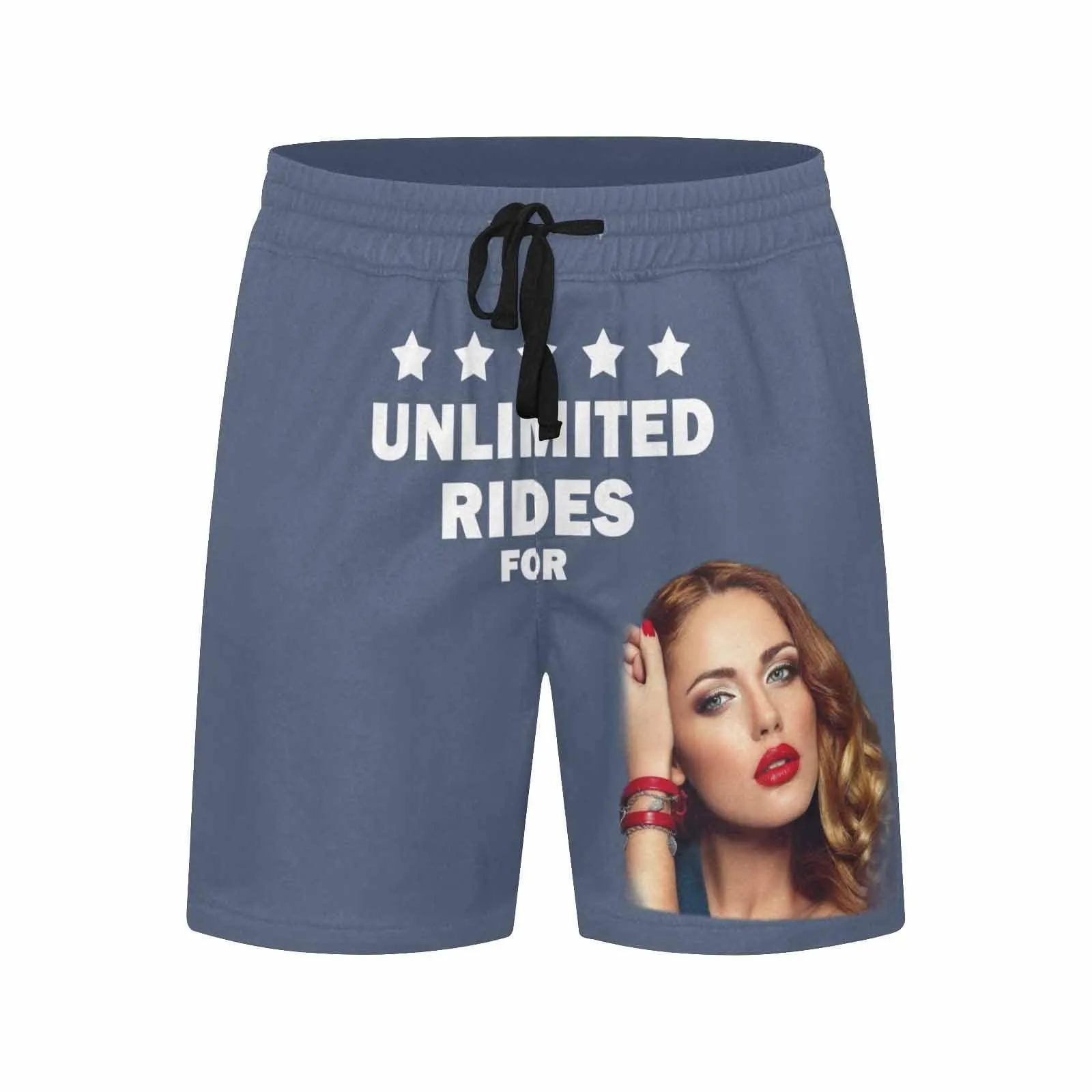 Customize Swim Trunks Personalized Face Unlimited Rides Men's Quick Dry Swim Shorts for Valentine's Day