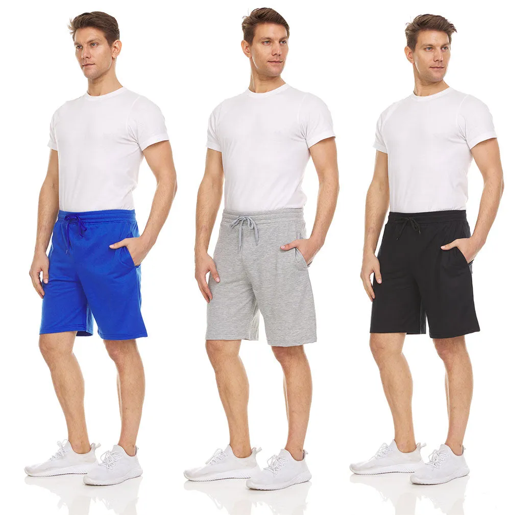 DARESAY Athletic Shorts For Men - Premium French Terry Men's Shorts, Gym Shorts For Men w/Pockets, Drawstring Closure, 3-Pk