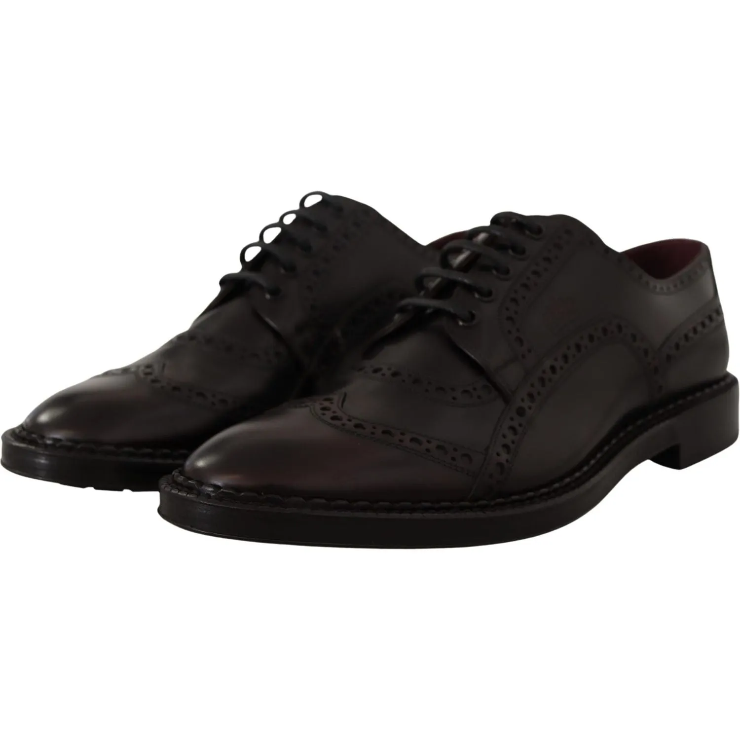 Dolce & Gabbana Elegant Purple Leather Derby Formal Shoes