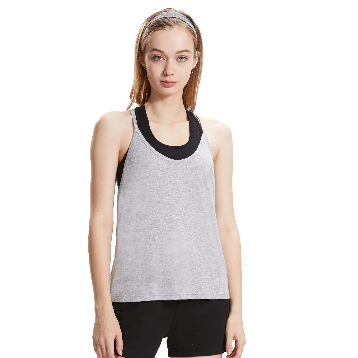 Extreme Pop Womens Gym Tank Tops and Sports Fitness Bra Suit grey black white