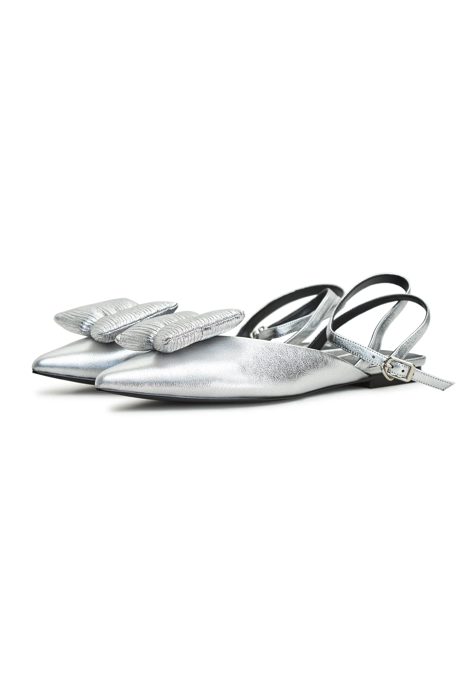 Flat Sole Slingback Ballerinas Gabriela - Silver