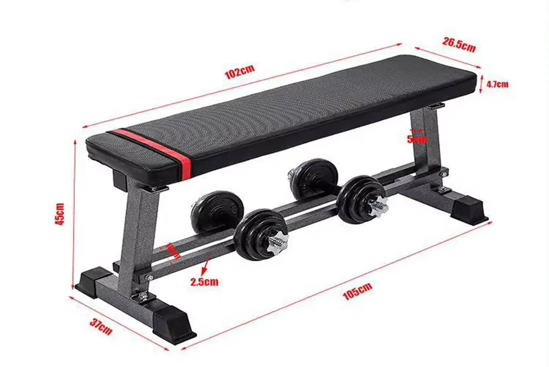 Flat Weight Multi-Station Fitness Bench Squat Press Home Gym Equipment Training