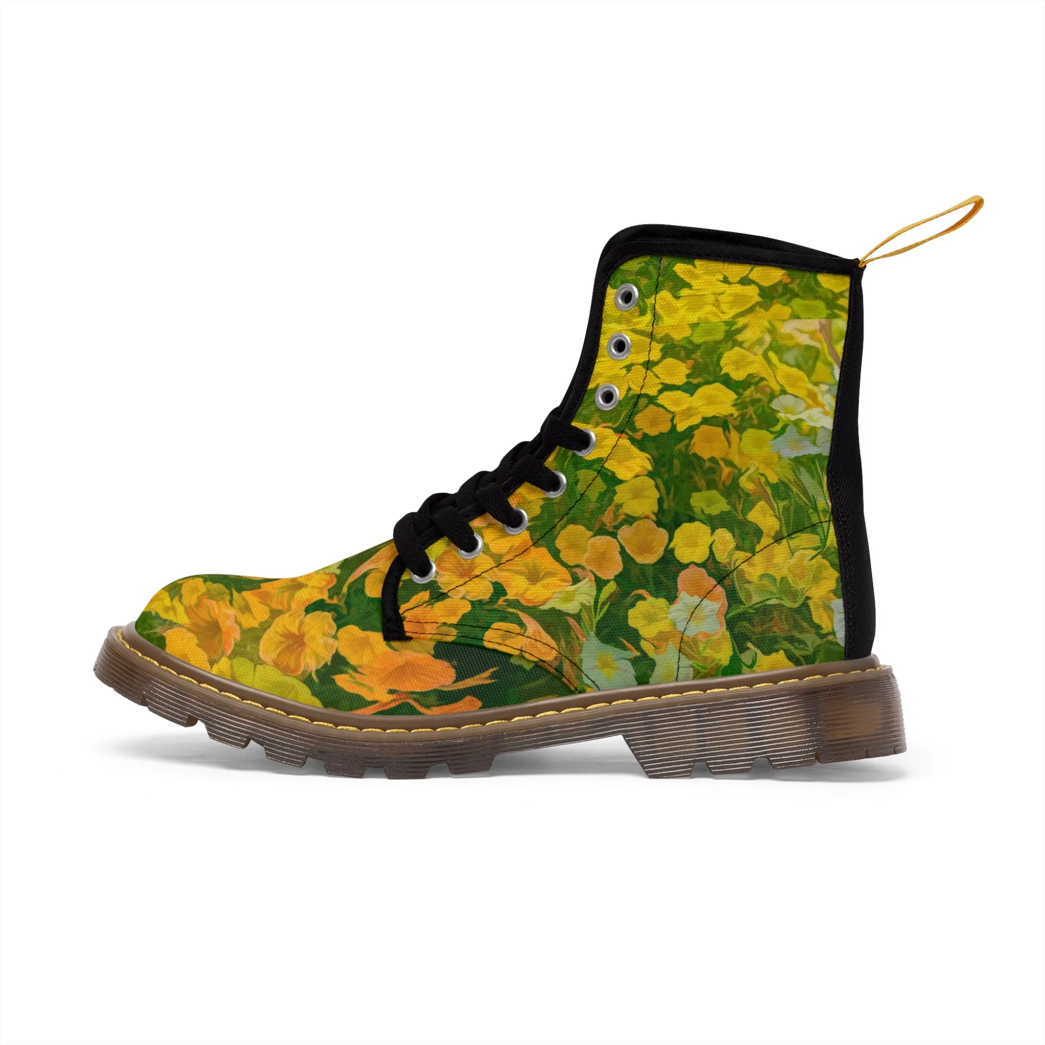 Floral Brilliance Women's Canvas Art Boots