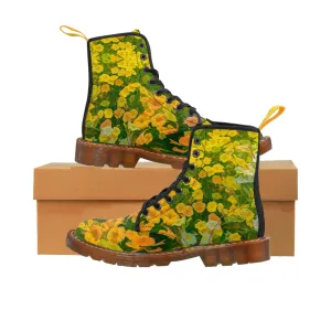 Floral Brilliance Women's Canvas Art Boots