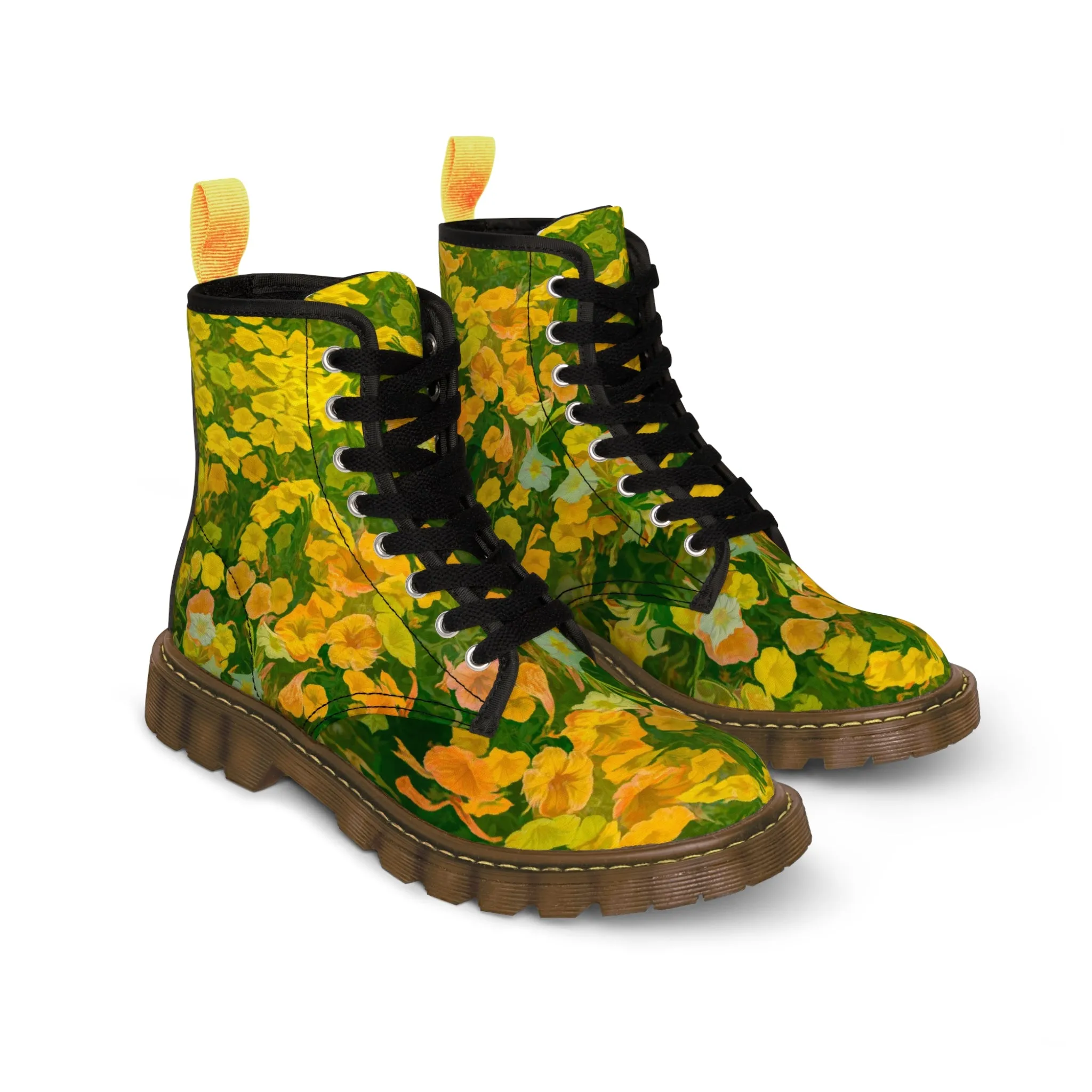 Floral Brilliance Women's Canvas Art Boots