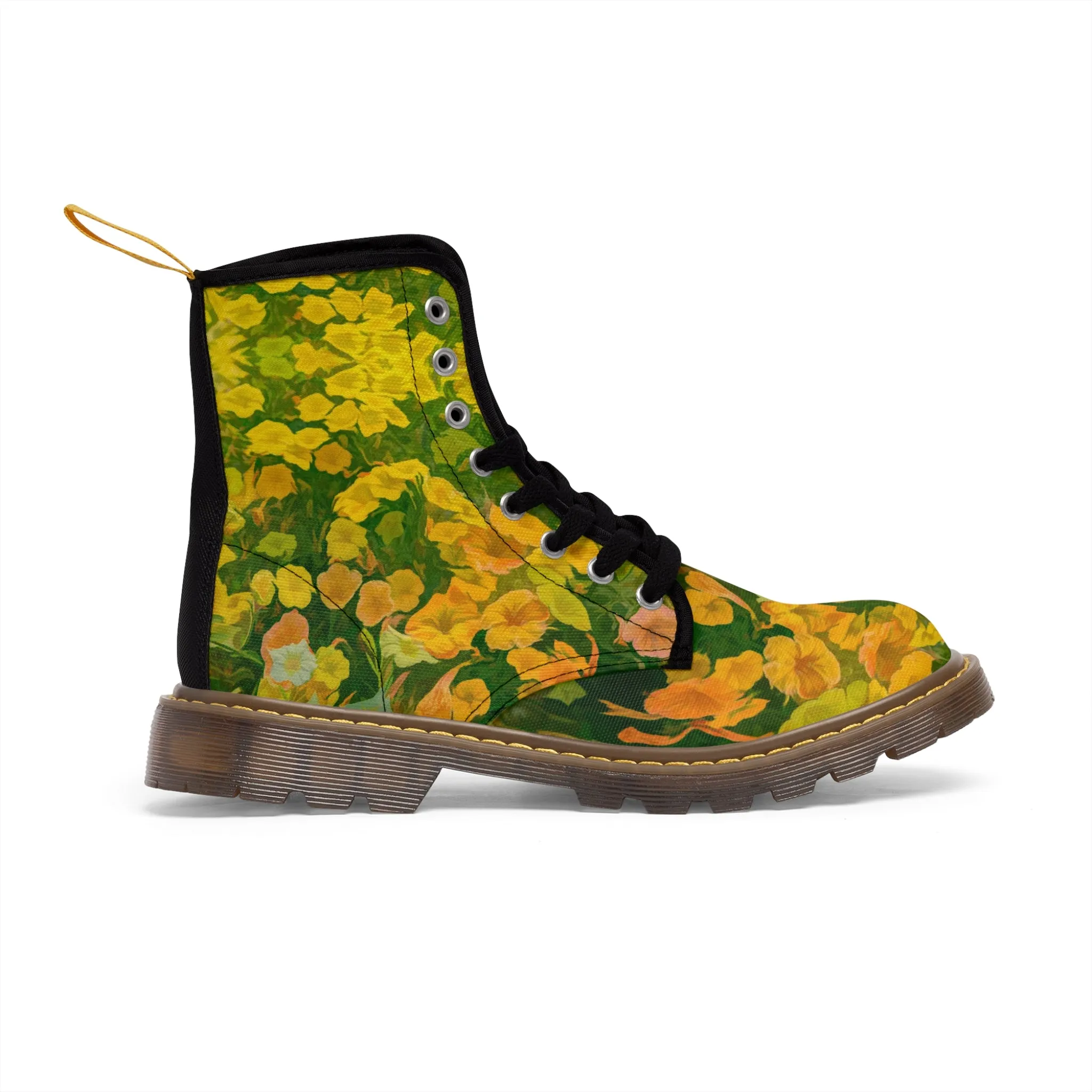 Floral Brilliance Women's Canvas Art Boots