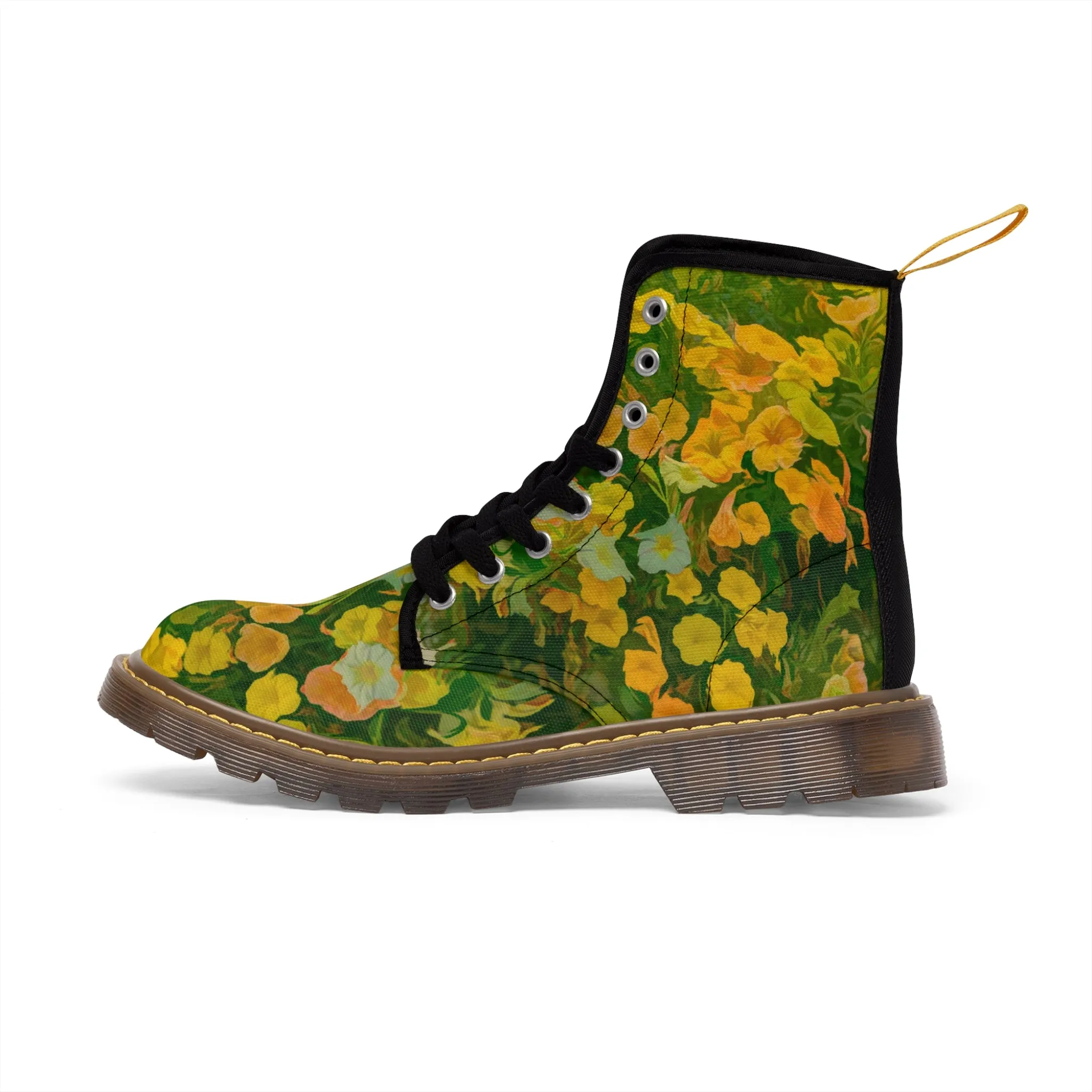 Floral Brilliance Women's Canvas Art Boots