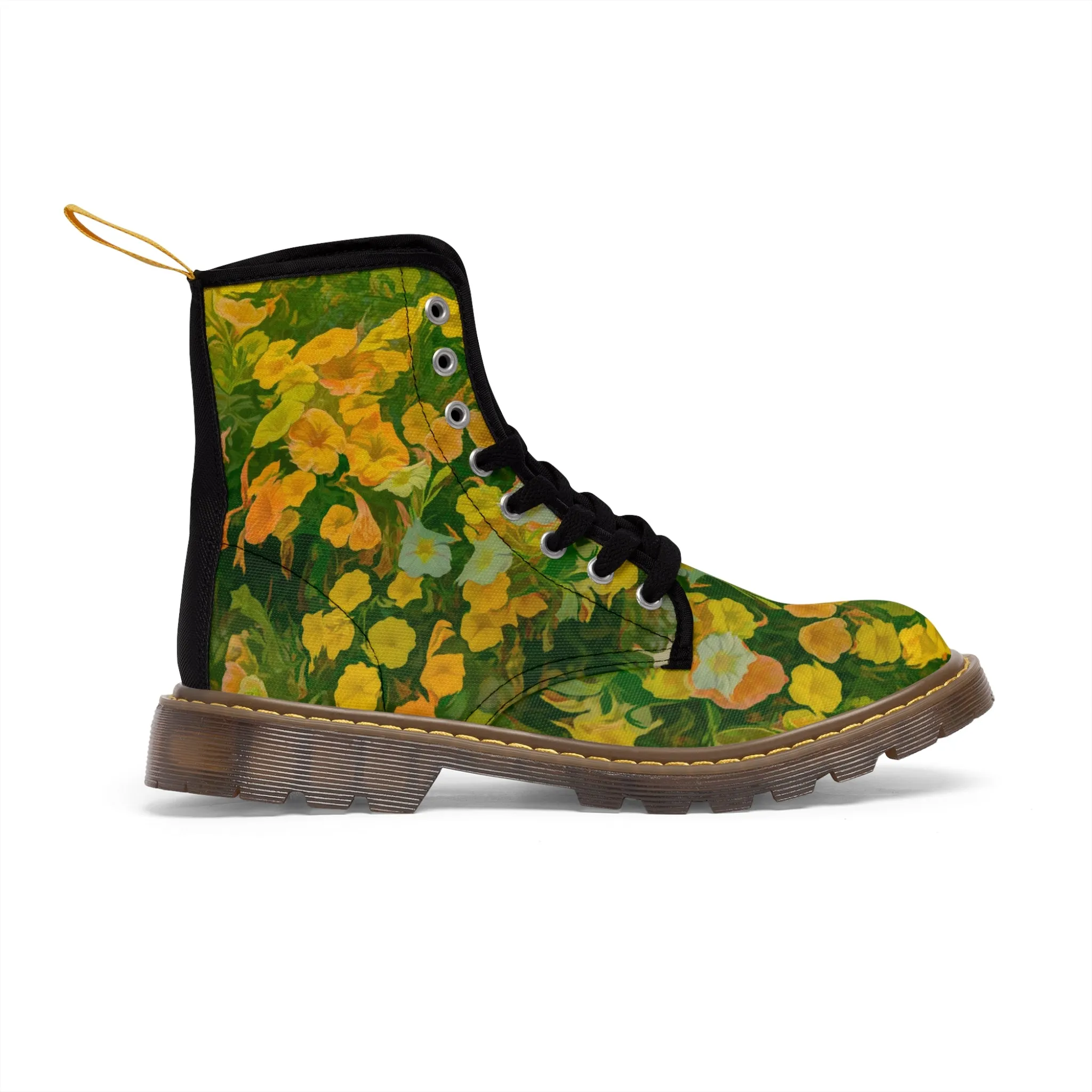 Floral Brilliance Women's Canvas Art Boots