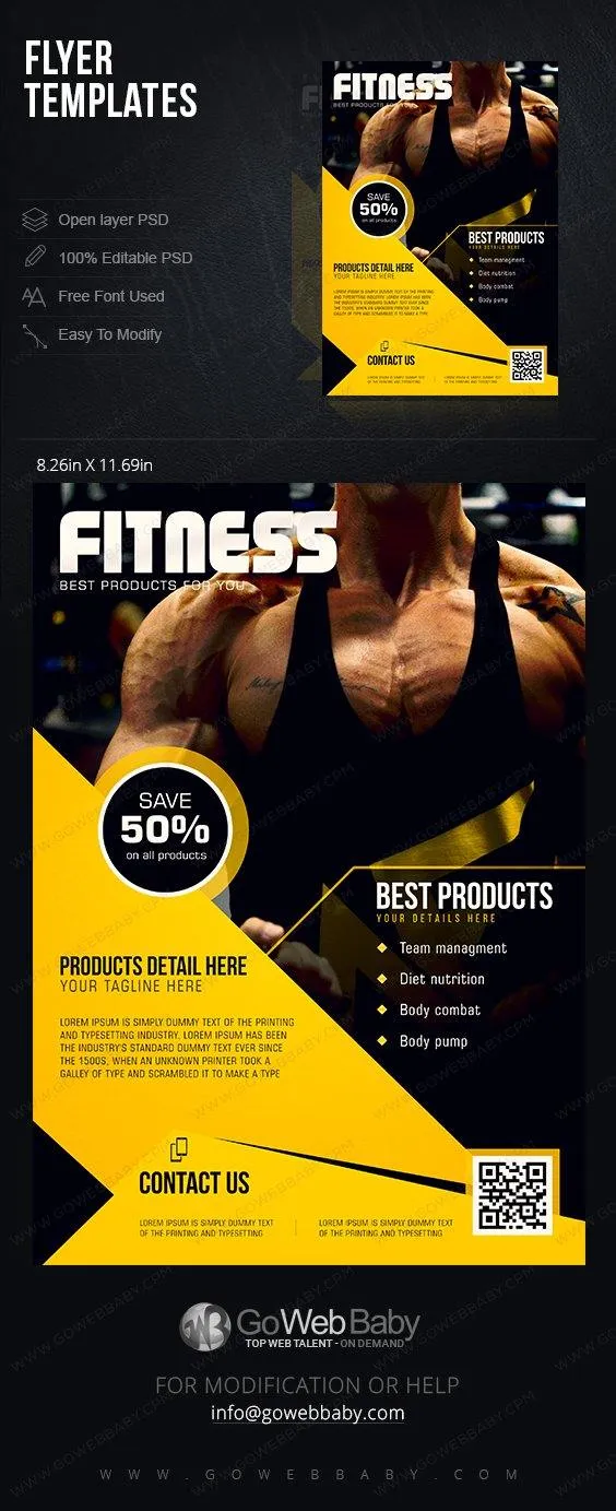 Flyer templates - Fitness & Gym For Website Marketing