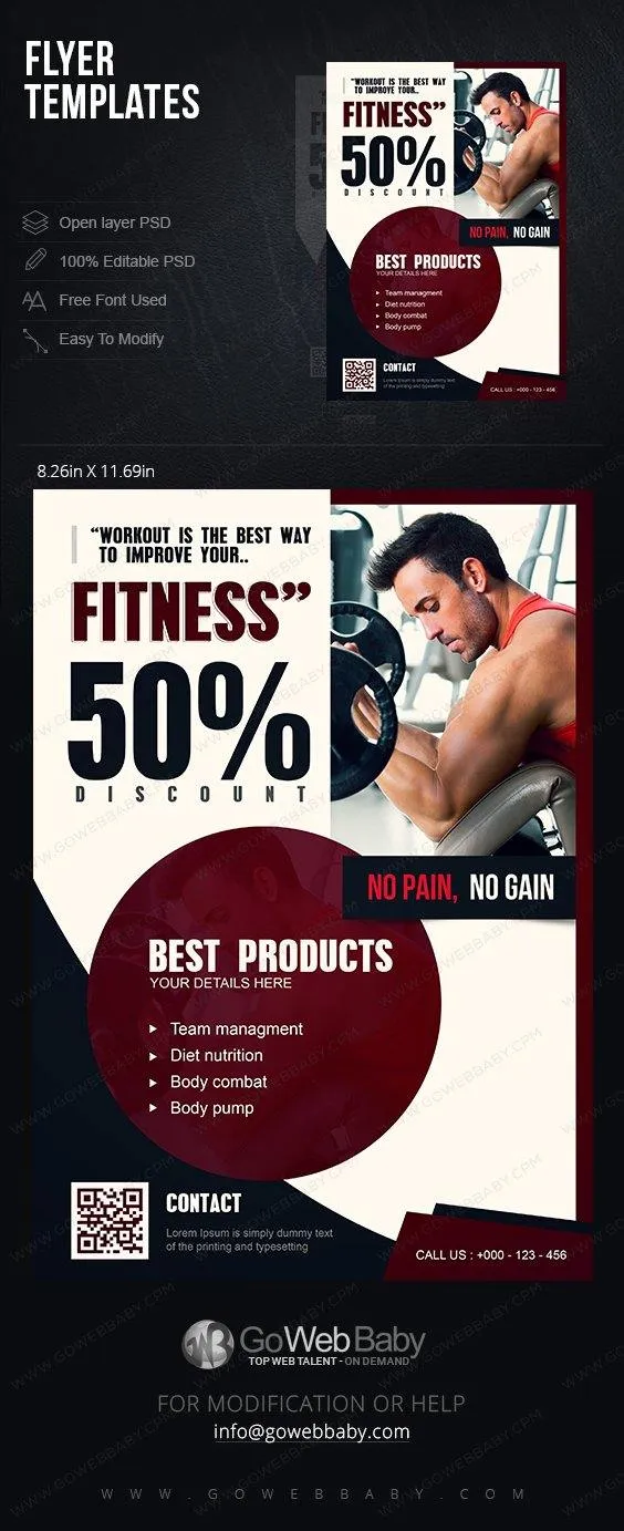 Flyer templates - Nutrition & Fitness For Website Marketing