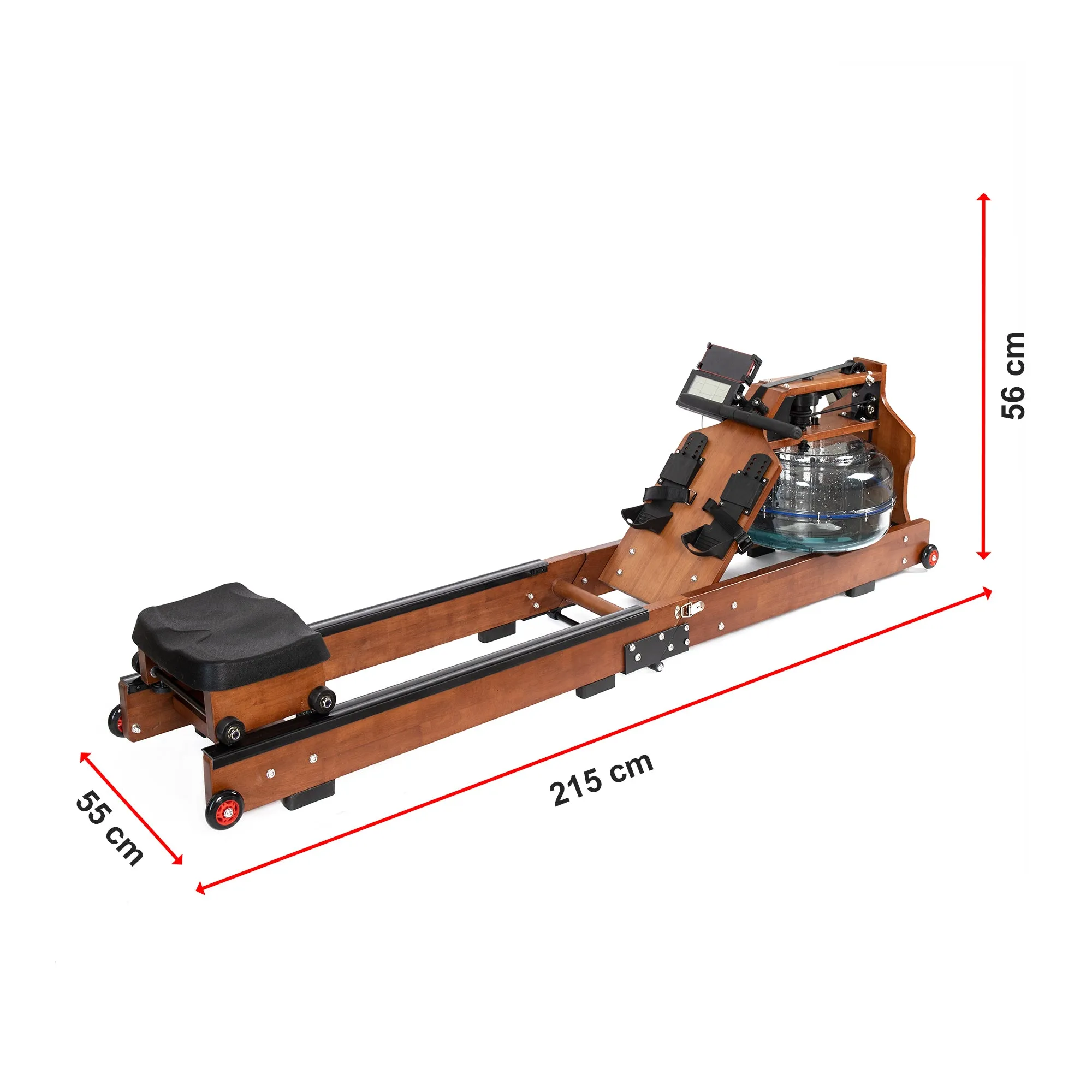 Foldable Water Rowing Machine, LCD Display, 6 Resistance Levels