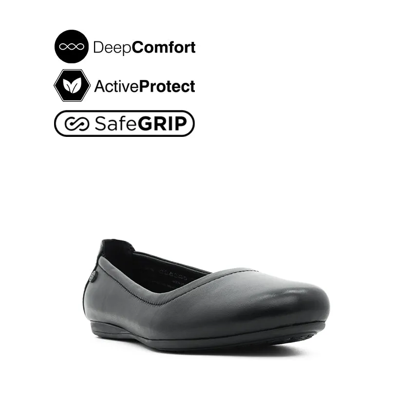 Georgie Slip On Women's Shoes - Black Leather