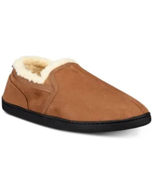 Gold Toe Mens Memory Foam Faux Fur Loafer Slippers