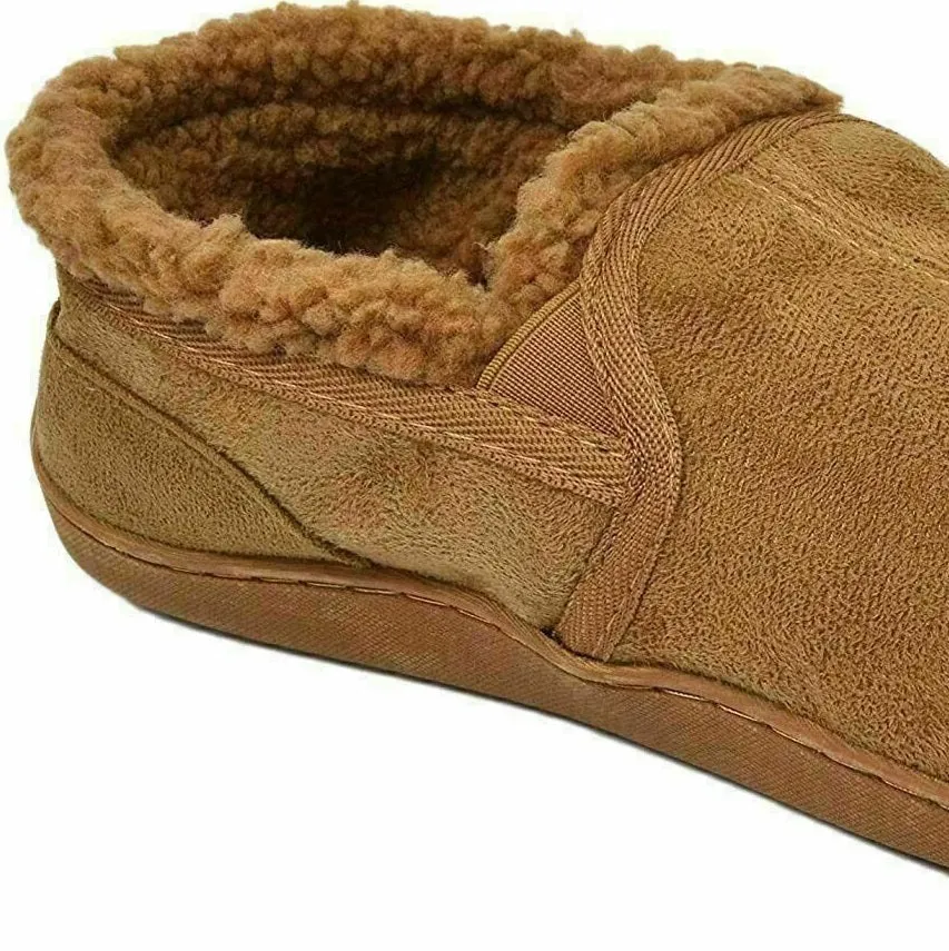 Gold Toe Mens Memory Foam Faux Fur Loafer Slippers