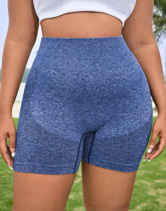 Gym Bunny Blue Scrunch Bum Gym Shorts - Plus