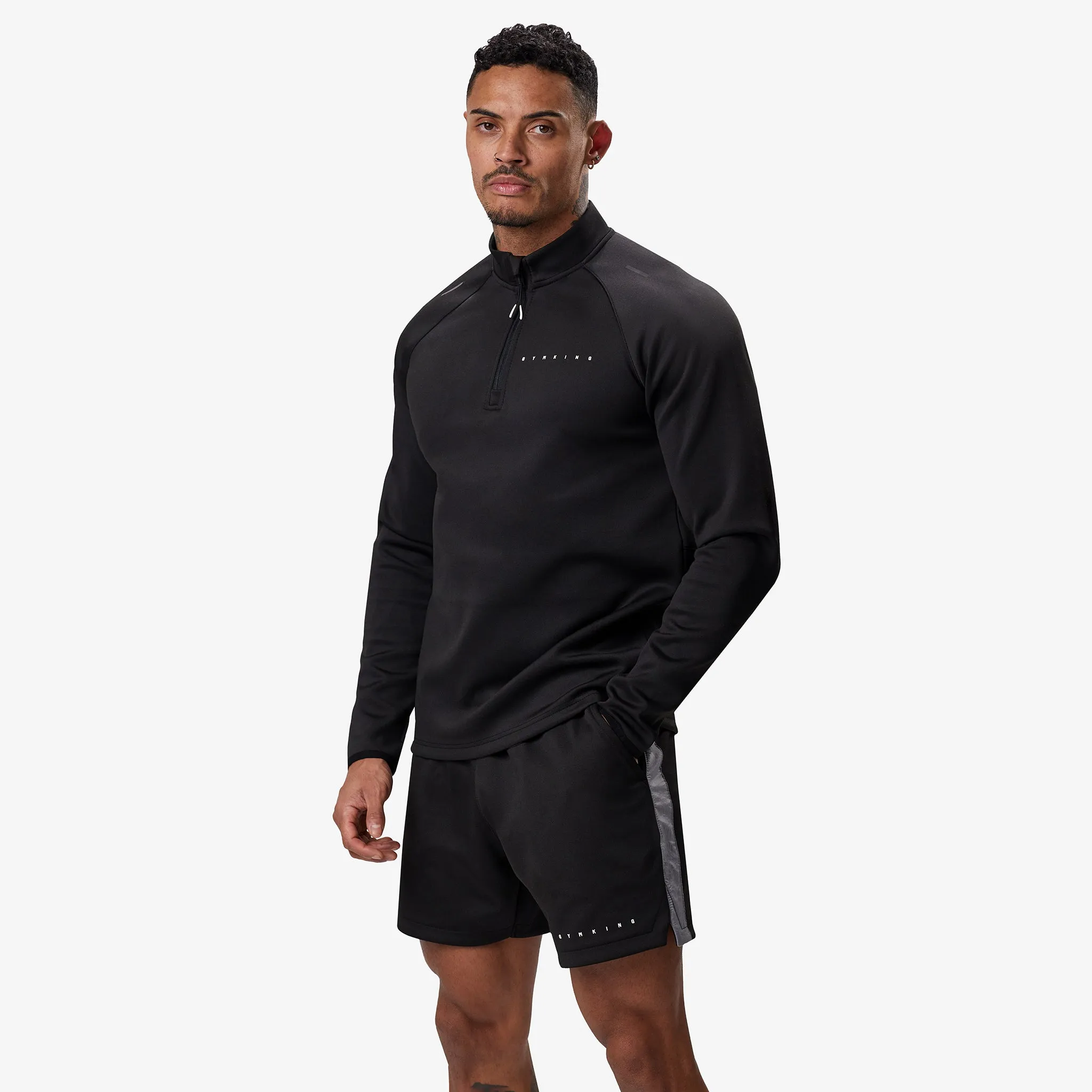 Gym King Rebellion Crush 1/4 Zip Funnel - Black