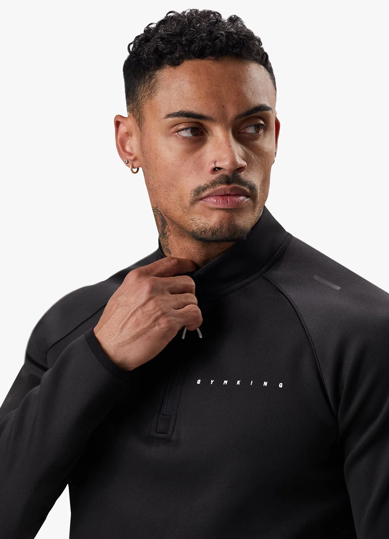 Gym King Rebellion Crush 1/4 Zip Funnel - Black