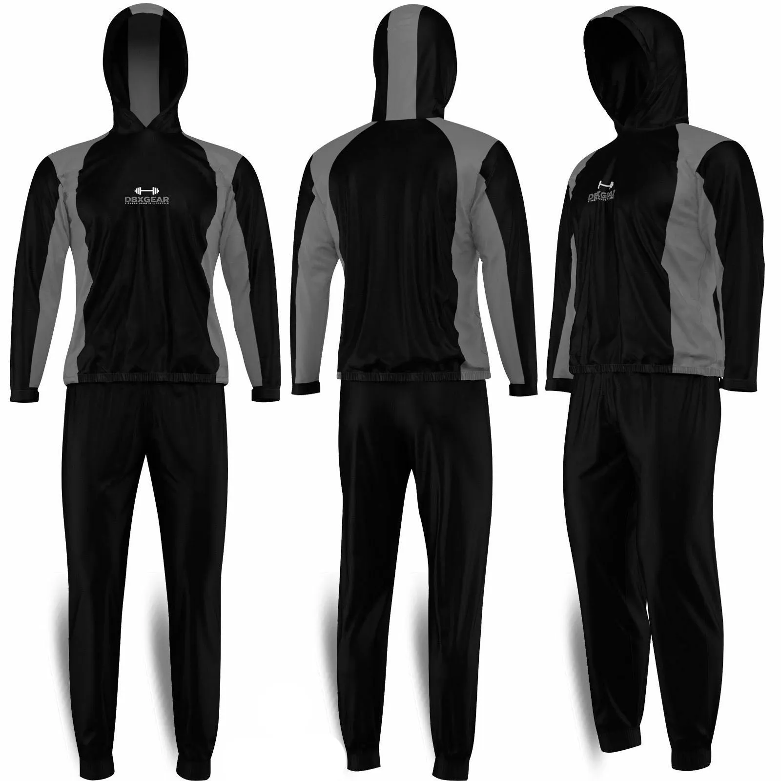 Heavy Duty Sweat Suit Sauna Exercise Gym Suit Fitness Weight Loss with Hood