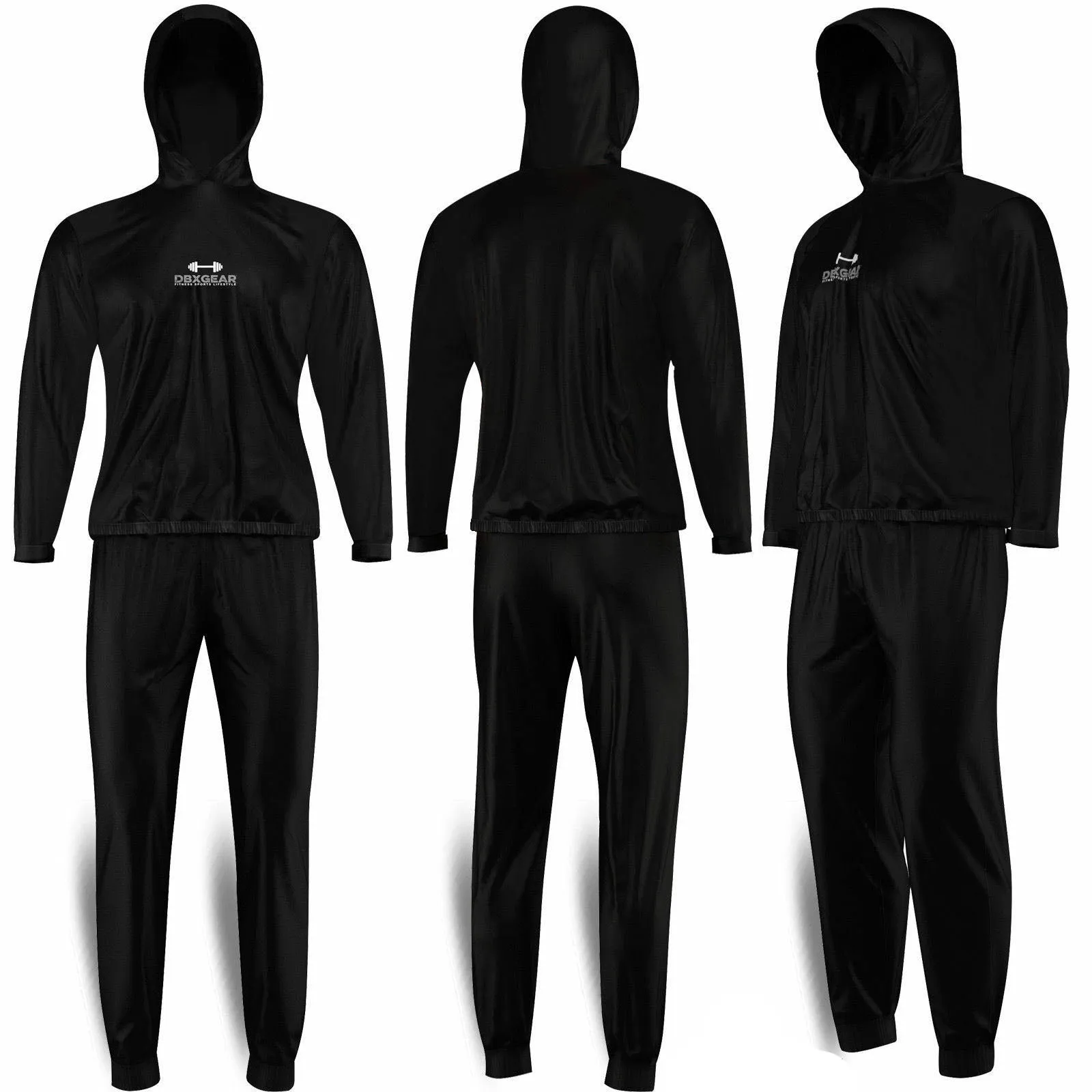 Heavy Duty Sweat Suit Sauna Exercise Gym Suit Fitness Weight Loss with Hood