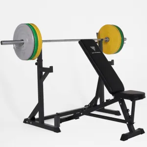 Hit Fitness Core Pack 80kg | Squat Rack - Bench - Coloured Bumper Plates