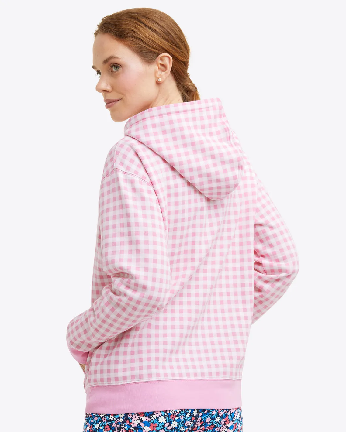 Hoodie in Pink Gingham